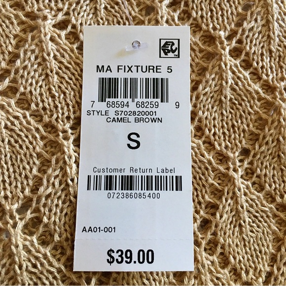 Macy’s - AND NOW THIS - Cropped Short Sleeve Crochet Knit Sweater (S) NWT - Picture 5 of 9